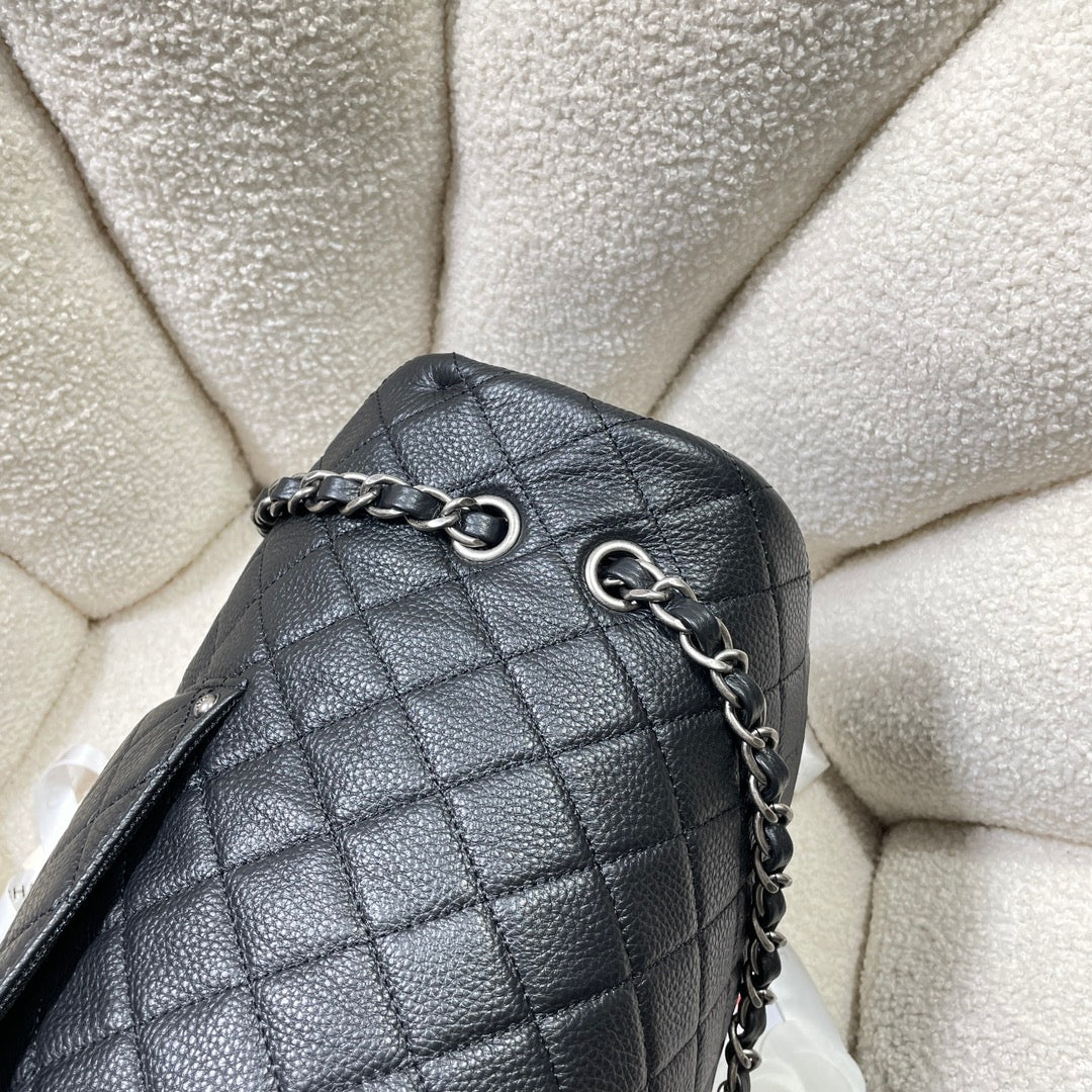 CHANEL 26S FLAP BAG 46 IN BLACK CAVIAR CALFSKIN
