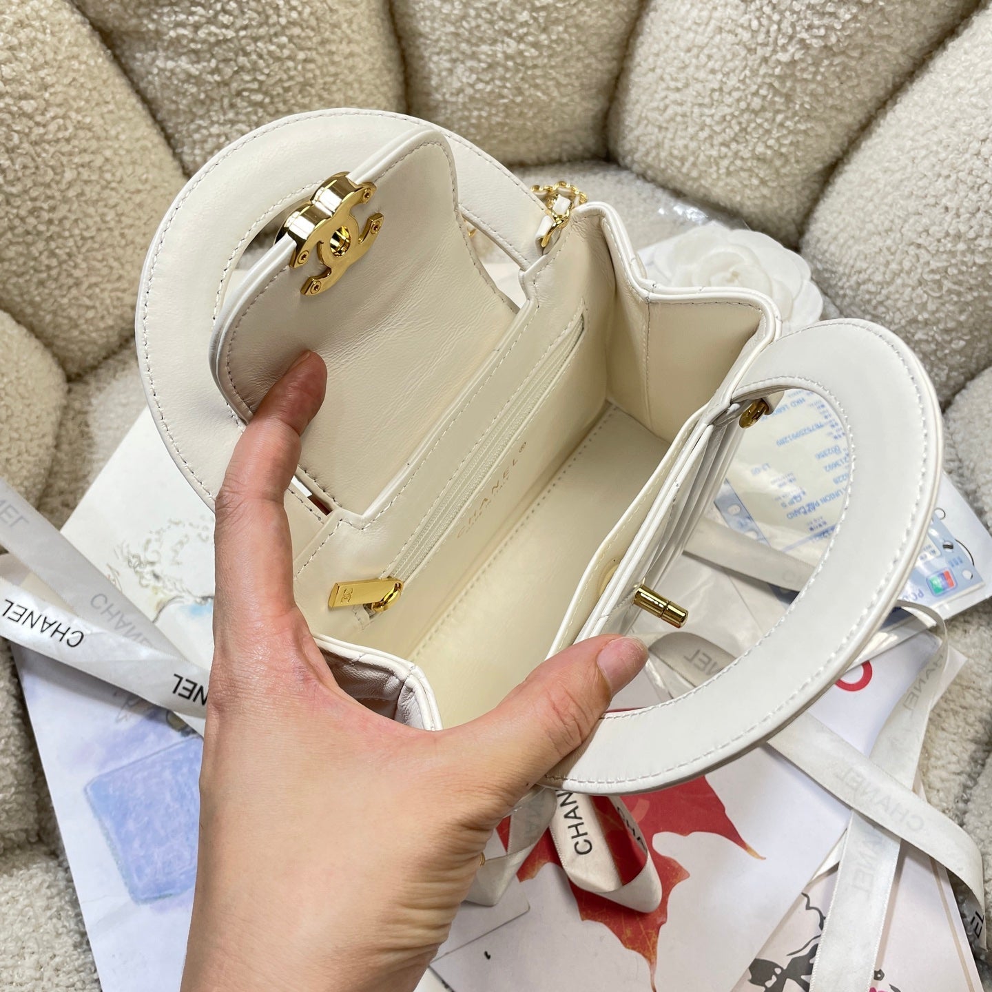 CHANEL 26S MINI KELLY BAG 19 IN WHITE CALFSKIN