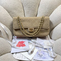 CHANEL 26S CLASSIC FLAP 33 IN BEIGE SUEDE