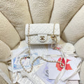 CHANEL 26S FLAP BAG 20 IN WHITE LAMBSKIN