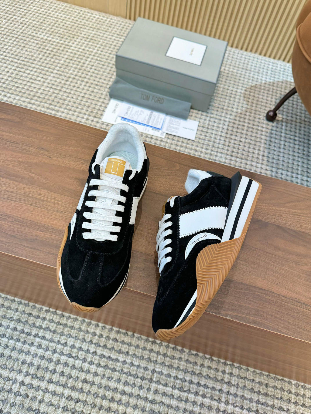 TOM FORD SNEAKERS IN BLACK SUEDE 432171
