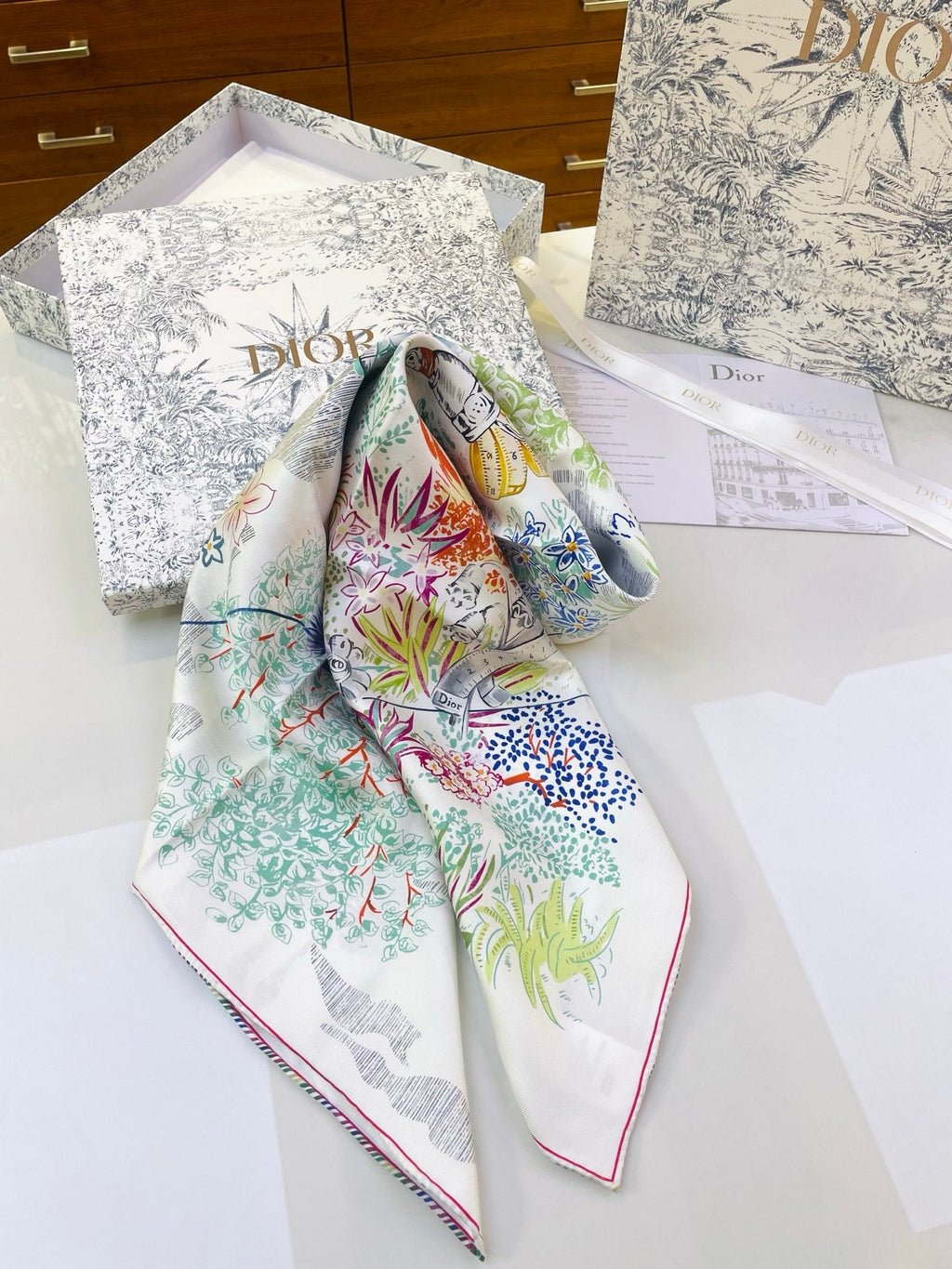 DIOR 26S SCARF 90CM IN SILK 318394