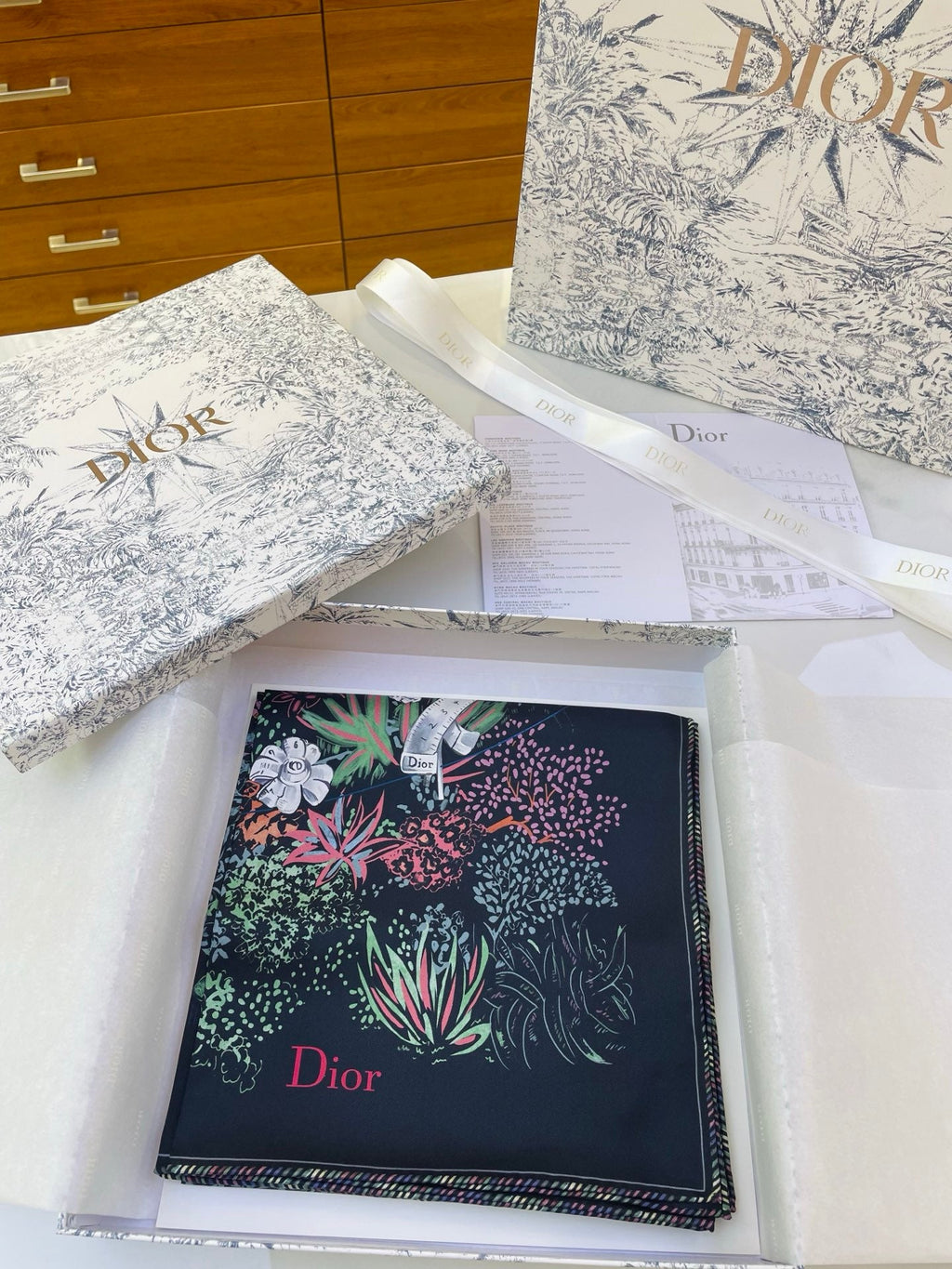 DIOR 26S SCARF 90CM IN SILK 318395