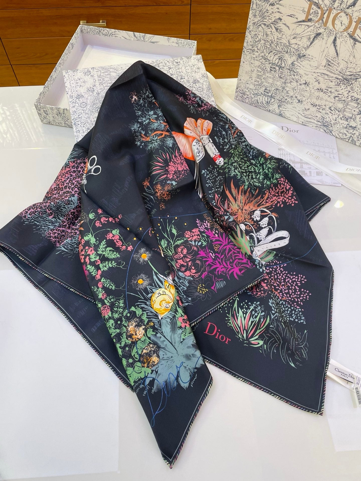 DIOR 26S SCARF 90CM IN SILK 318395