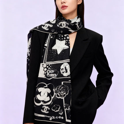 CHANEL 25S SCARF 140 CM IN CASHMERE SILK 941831