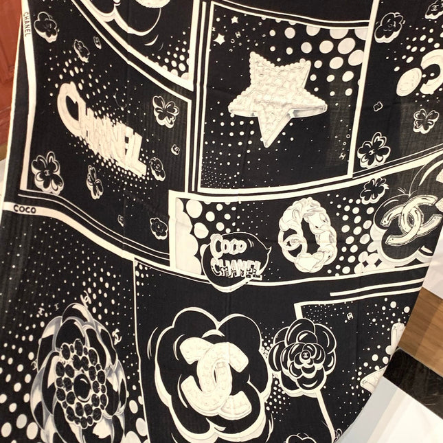 CHANEL 25S SCARF 140 CM IN CASHMERE SILK 941831