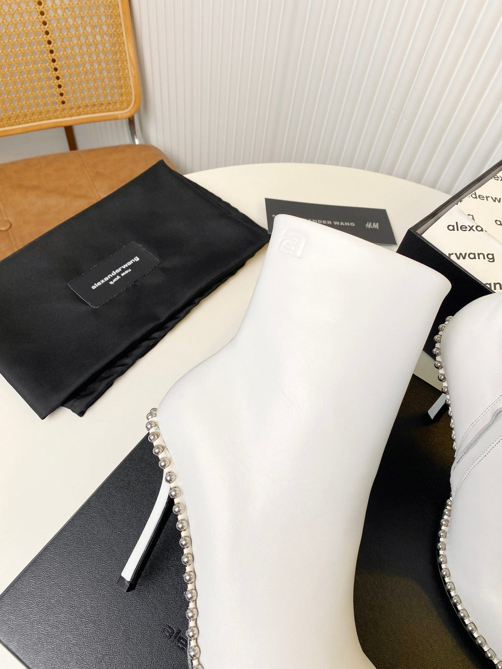 KIRA ANKLE BOOTS 10 CM IN WHITE CALFSKIN