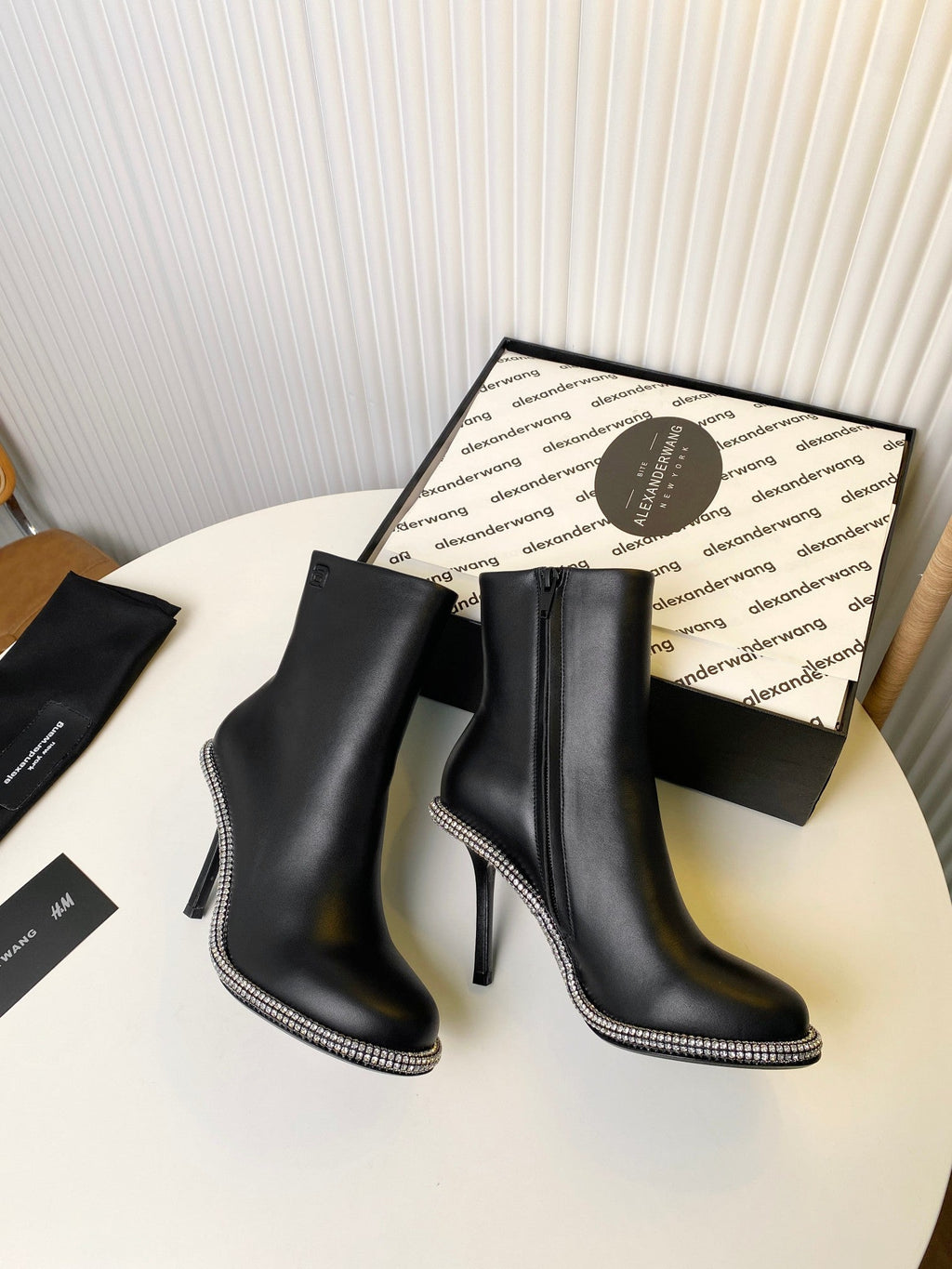 KIRA ANKLE BOOTS 10 CM IN BLACK CALFSKIN
