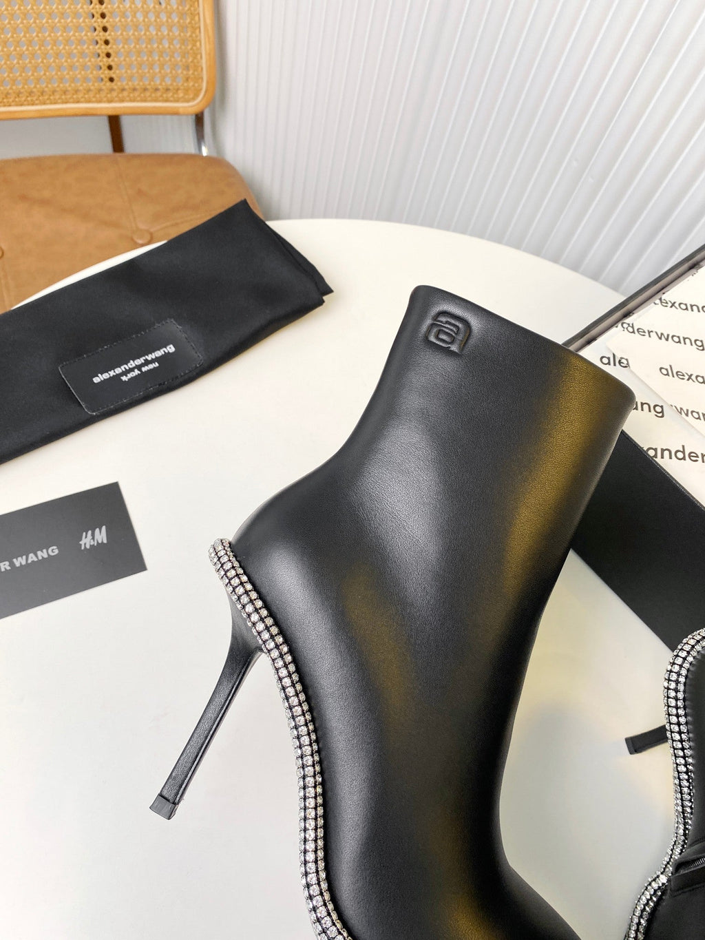 KIRA ANKLE BOOTS 10 CM IN BLACK CALFSKIN