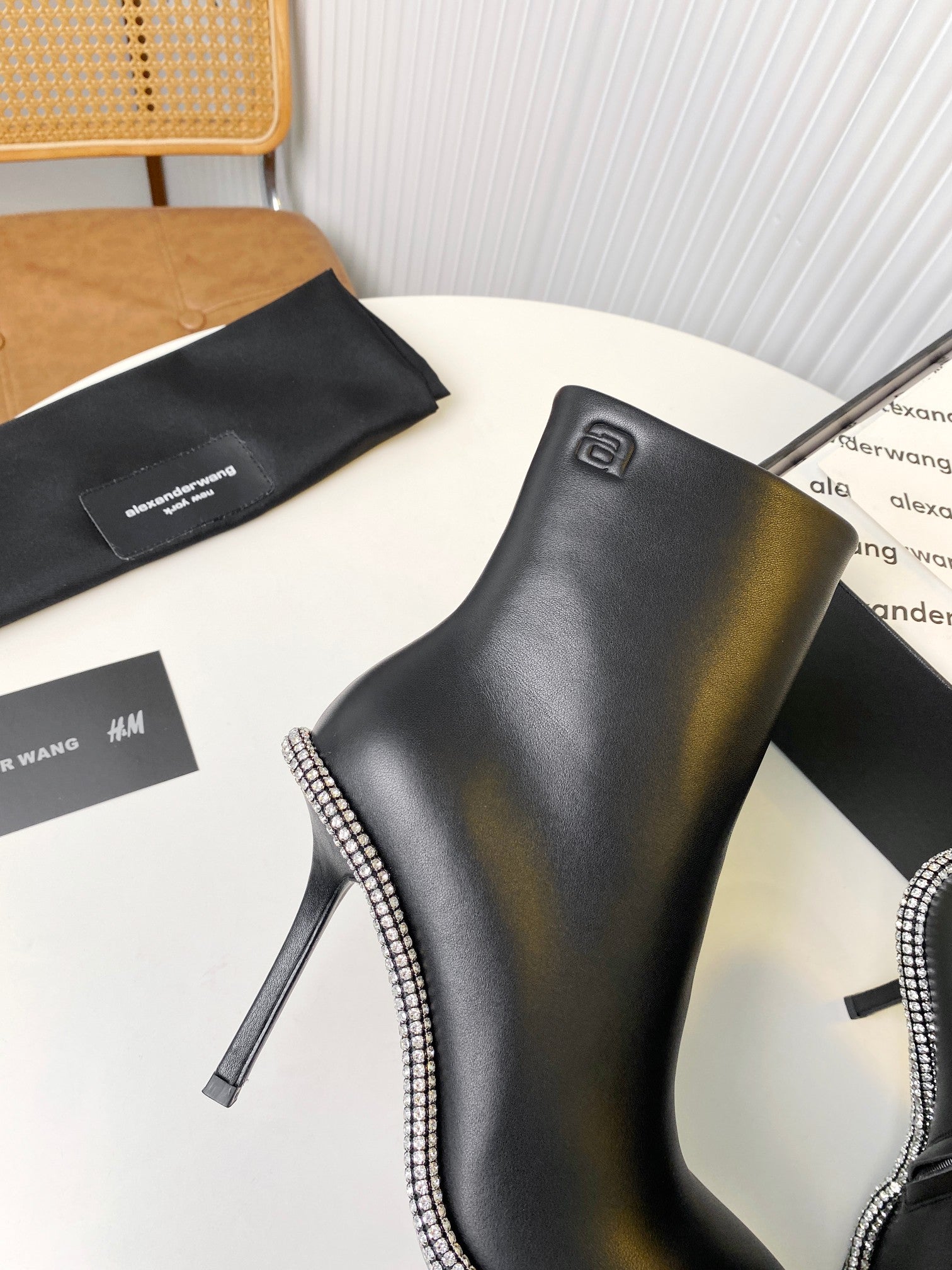 KIRA ANKLE BOOTS 10 CM IN BLACK CALFSKIN