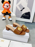 DIOR 26S HIGH-HEEL SANDALS IN BROWN CALFSKIN WITH GOLD HARDWARE
