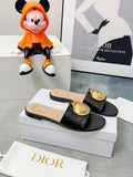 DIOR 26S SANDALS IN BLACK CALFSKIN WITH GOLD HARDWARE