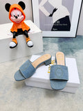 DIOR 26S HIGH-HEEL SANDALS 45 MM IN BLUE DENIM
