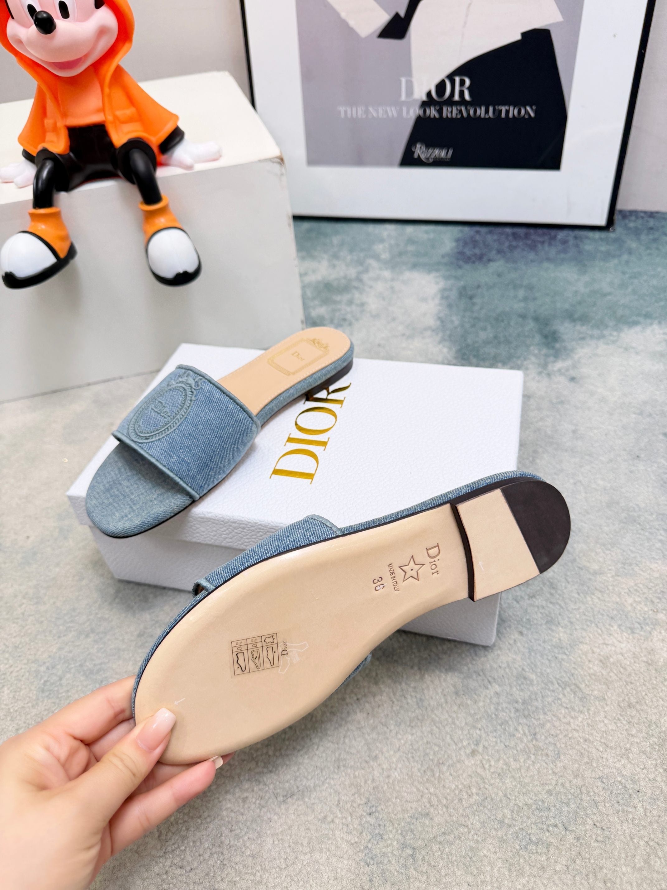 DIOR 26S SANDALS IN BLUE DENIM