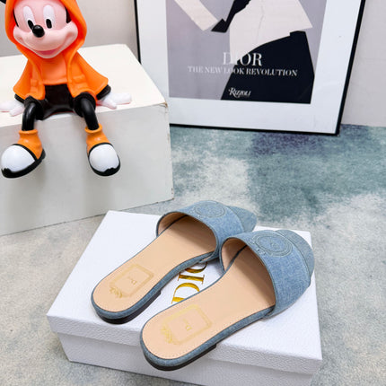 DIOR 26S SANDALS IN BLUE DENIM