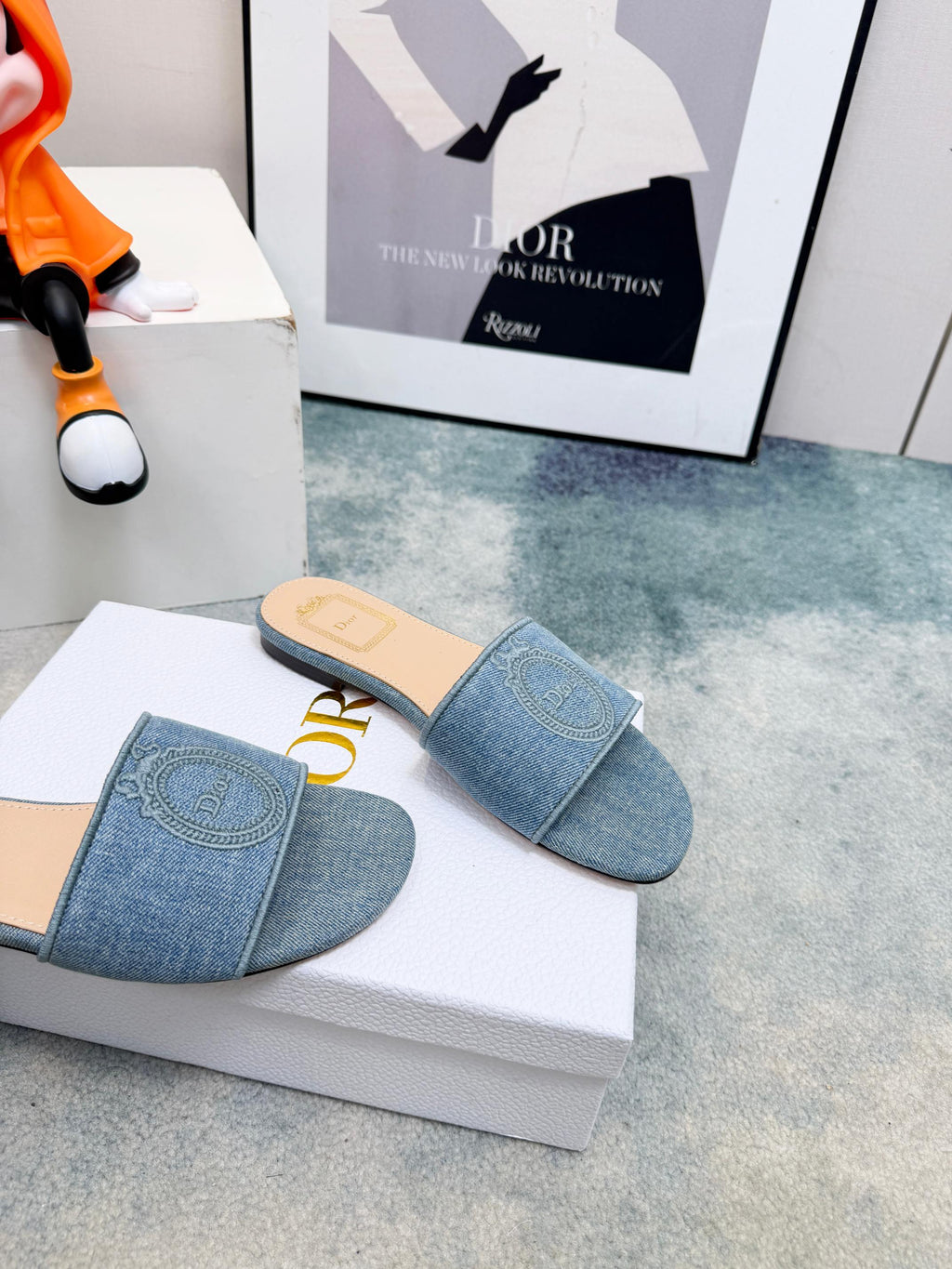 DIOR 26S SANDALS IN BLUE DENIM