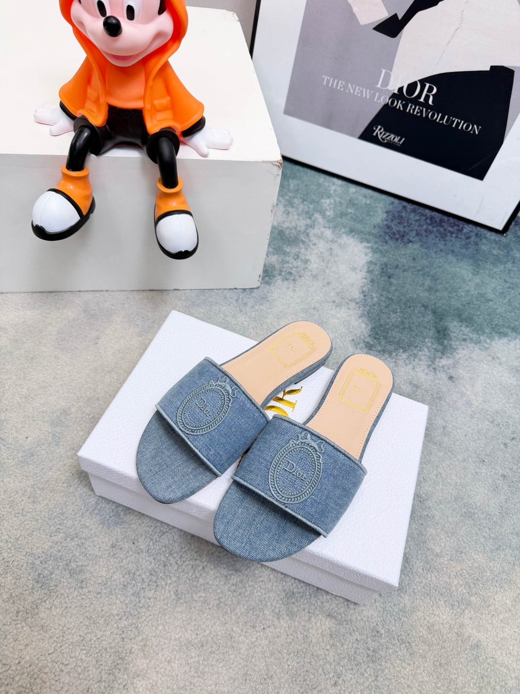 DIOR 26S SANDALS IN BLUE DENIM