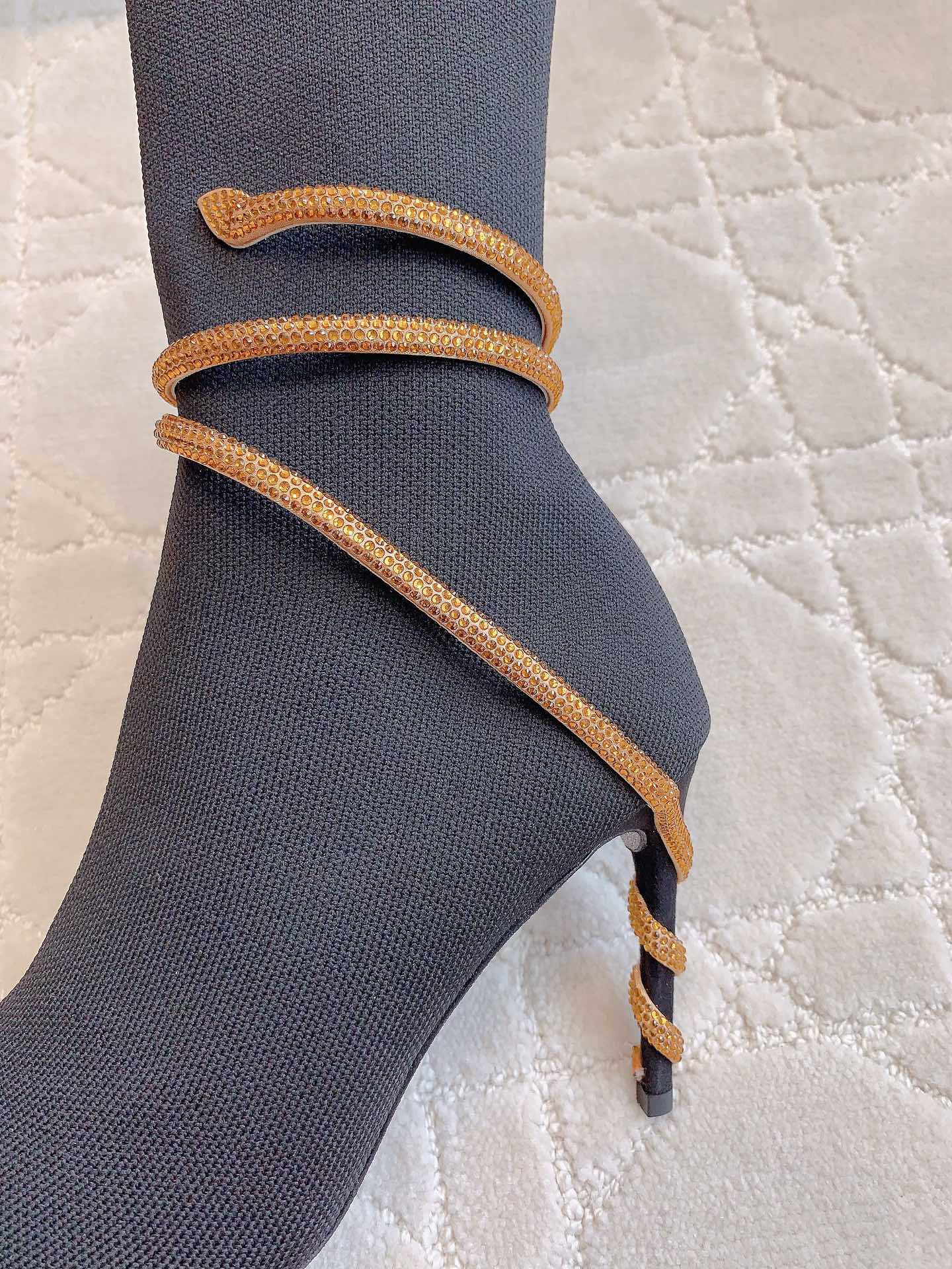 MARGOT BLACK AND GOLD ANKLE BOOT 95 MM