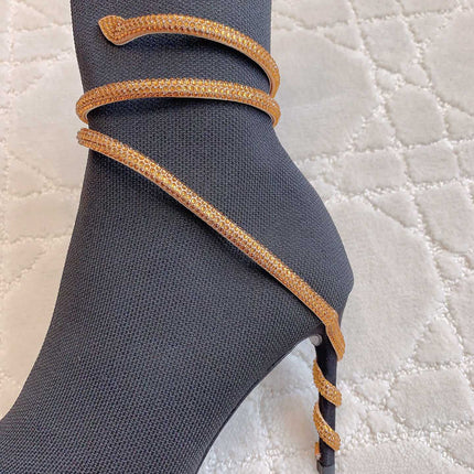 MARGOT BLACK AND GOLD ANKLE BOOT 95 MM