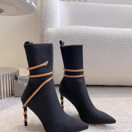 MARGOT BLACK AND GOLD ANKLE BOOT 95 MM
