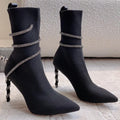 MARGOT BLACK AND SILVER ANKLE BOOT 95 MM