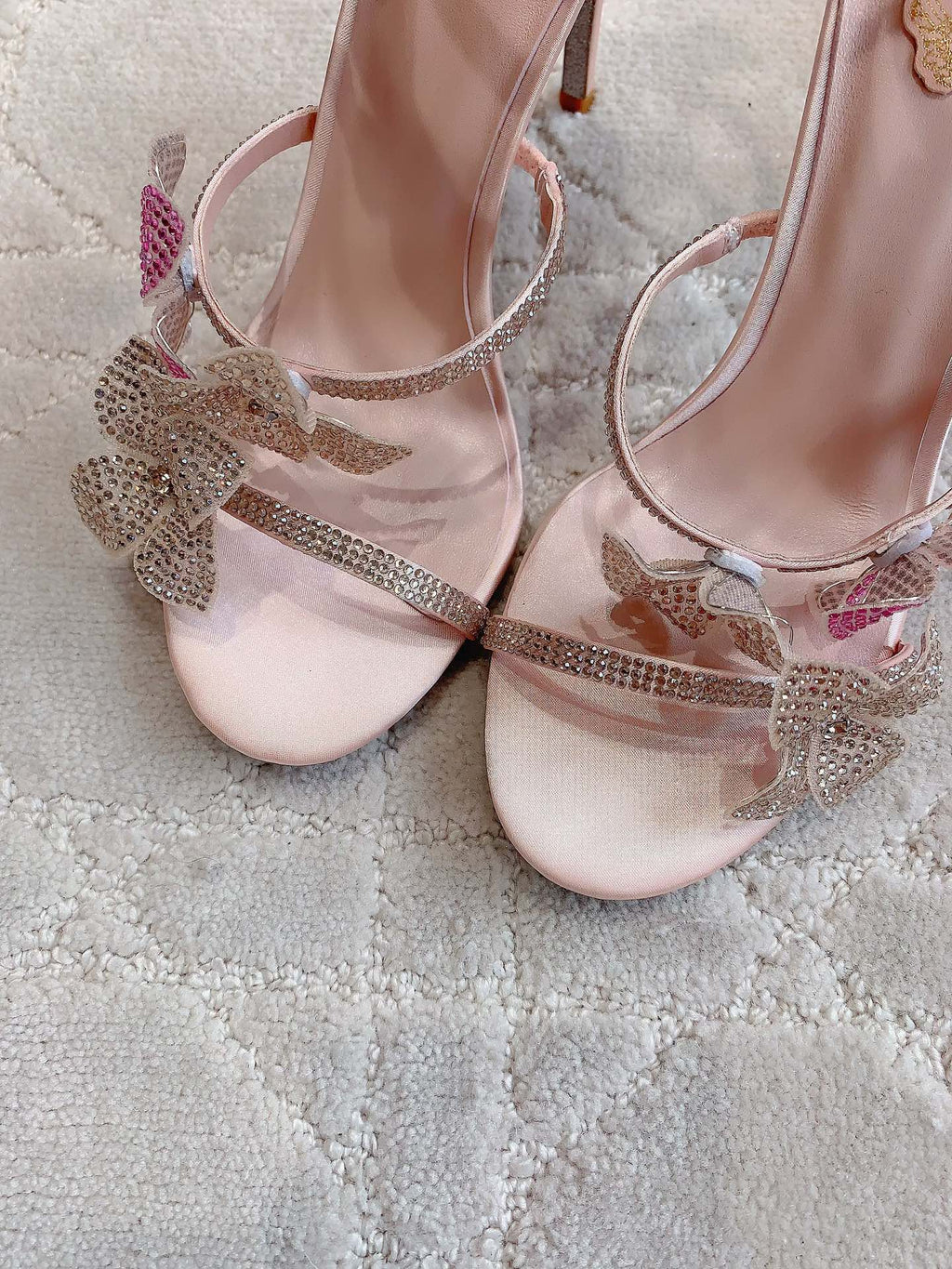 FLORIANE LIGHT PINK SANDAL 95 MM WITH COLORFUL FLOWER