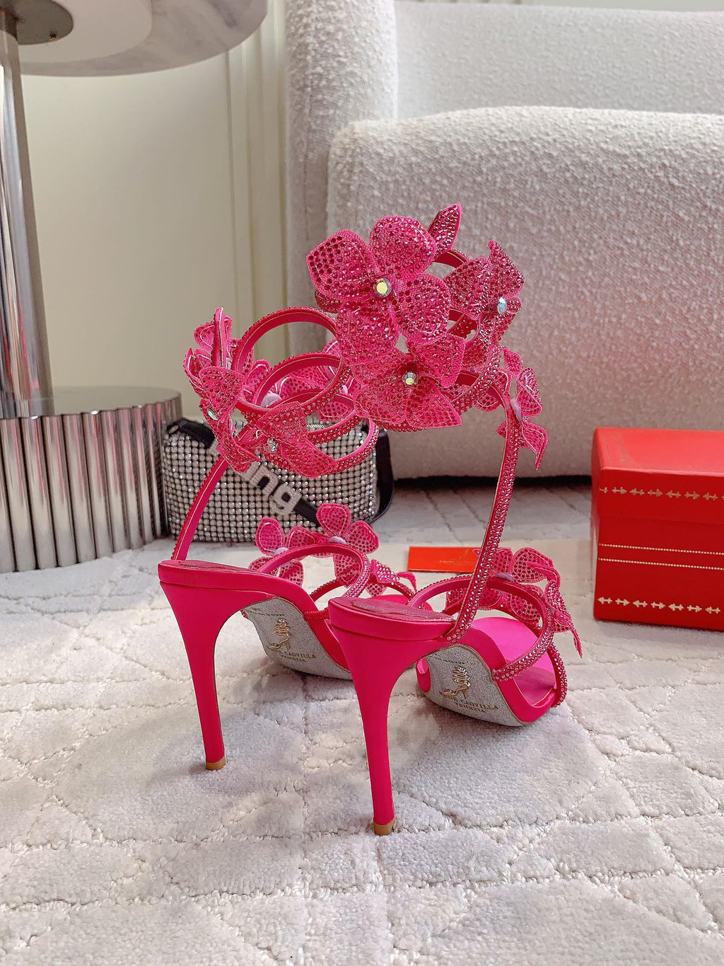 FLORIANE BRIGHT PINK SANDAL 95 MM