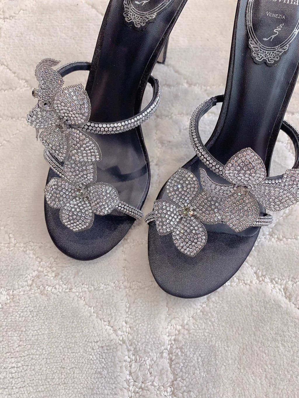 FLORIANE BLACK SANDAL 95 MM