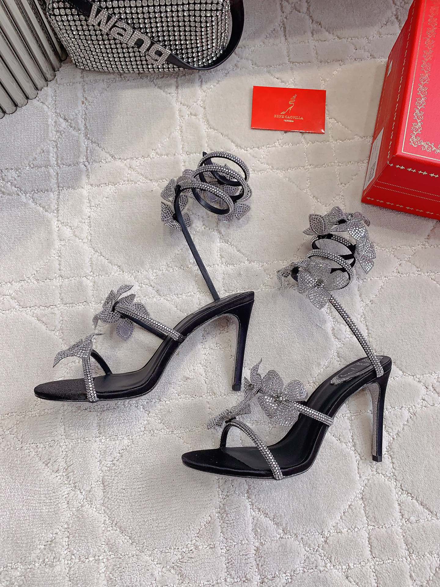 FLORIANE BLACK SANDAL 95 MM