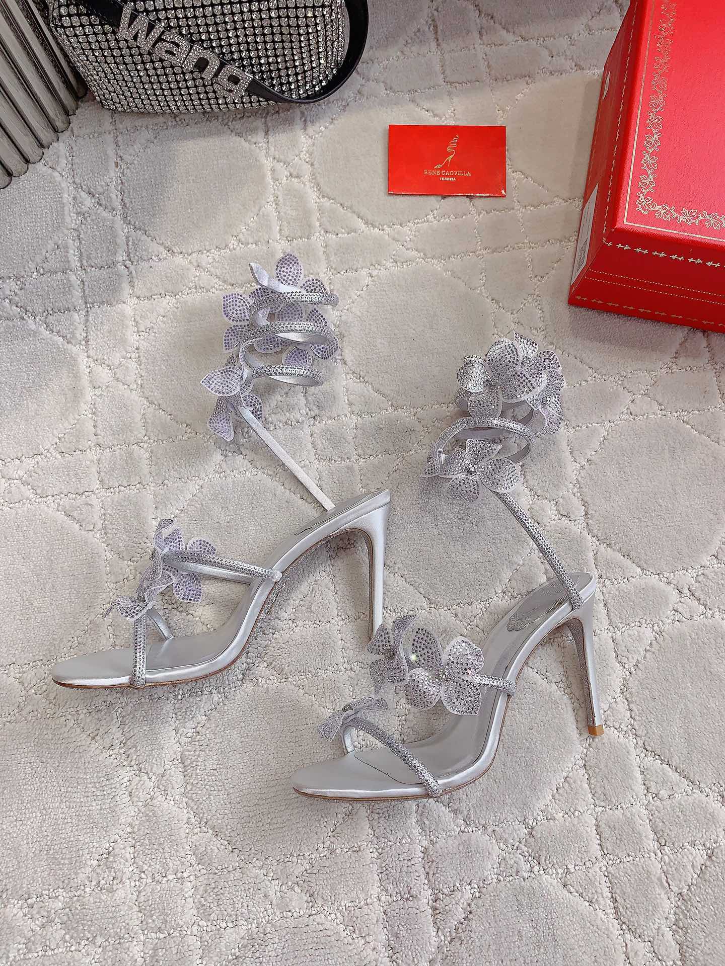 FLORIANE SILVER SANDAL 95 MM