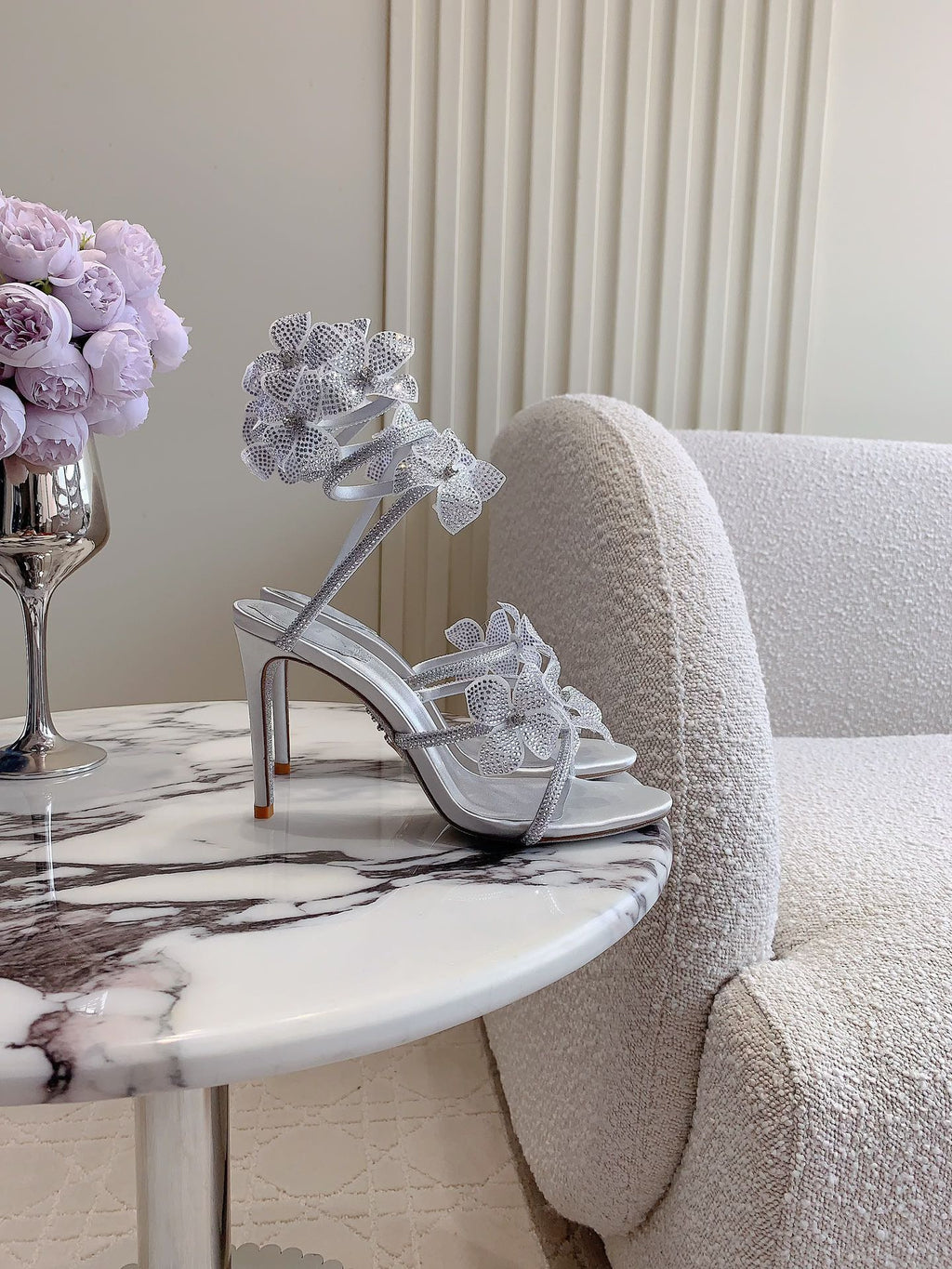 FLORIANE SILVER SANDAL 95 MM
