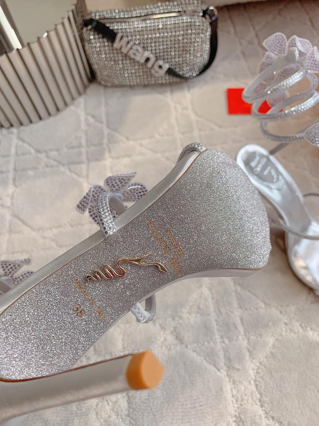 FLORIANE SILVER SANDAL 95 MM