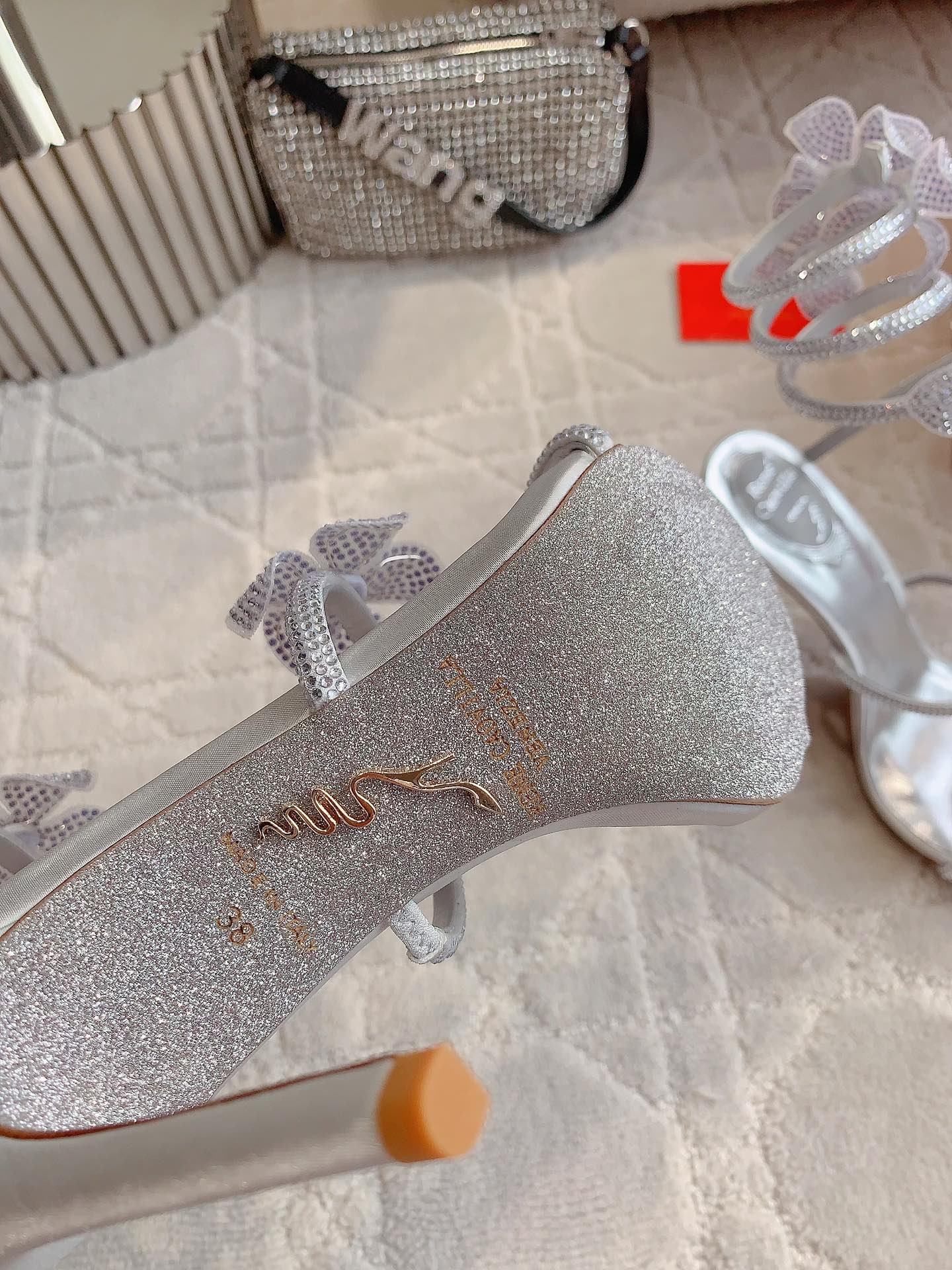FLORIANE SILVER SANDAL 95 MM