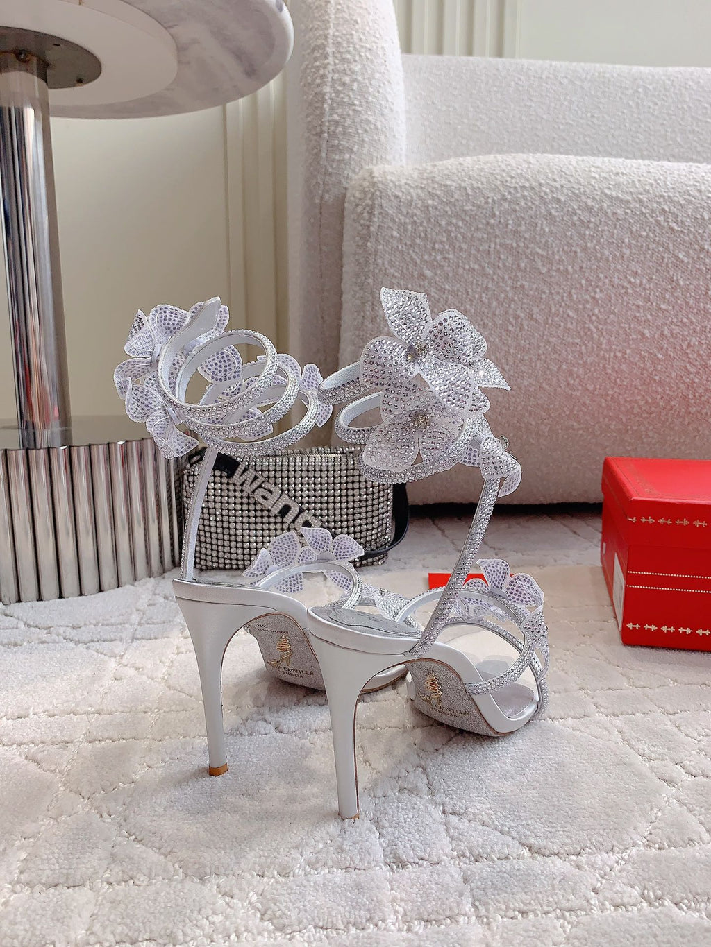 FLORIANE SILVER SANDAL 95 MM