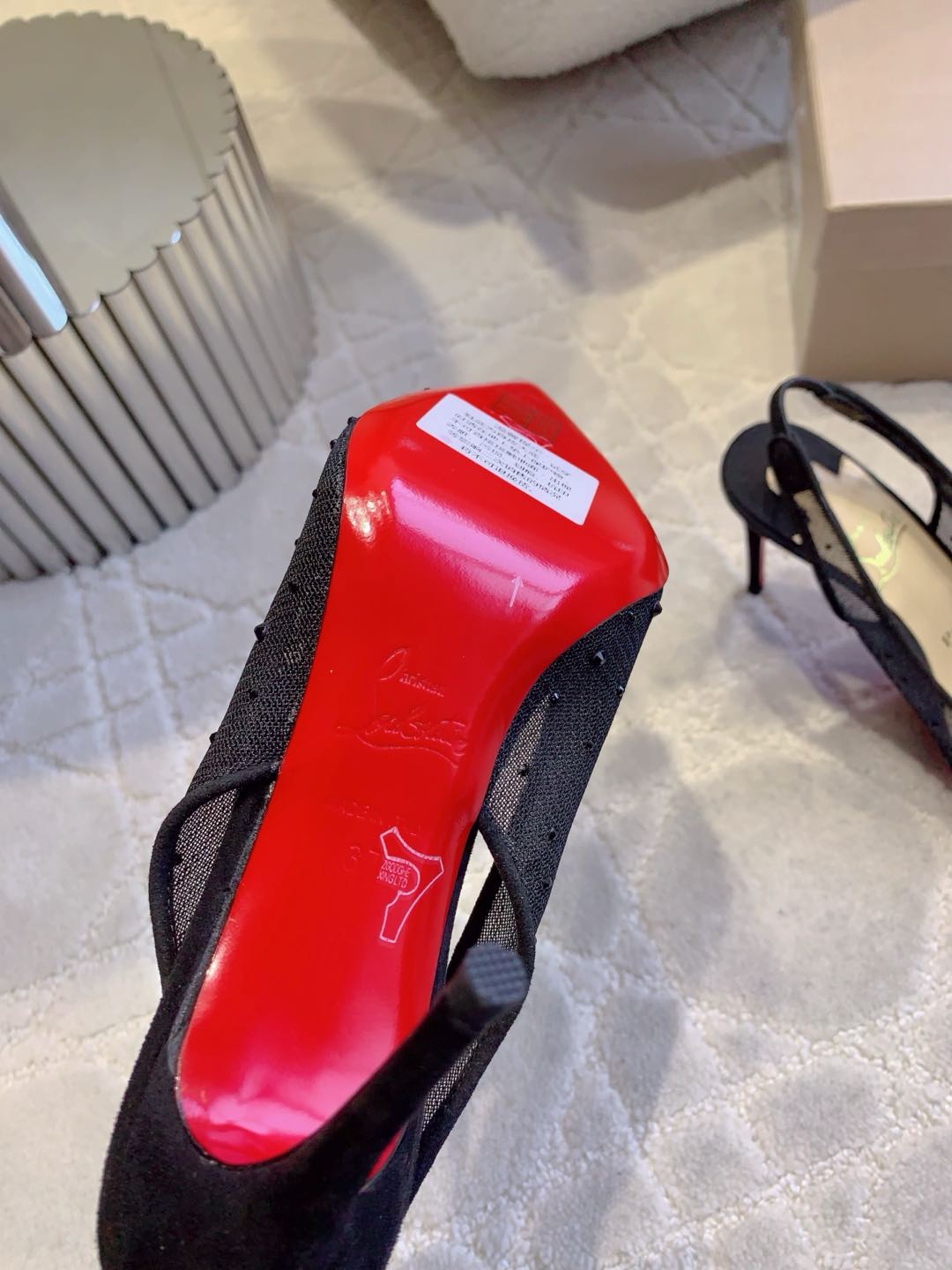 MISS Z SLINGBLACK PUMPS DAZZLING 85MM IN BLACK MESH AND STRASS