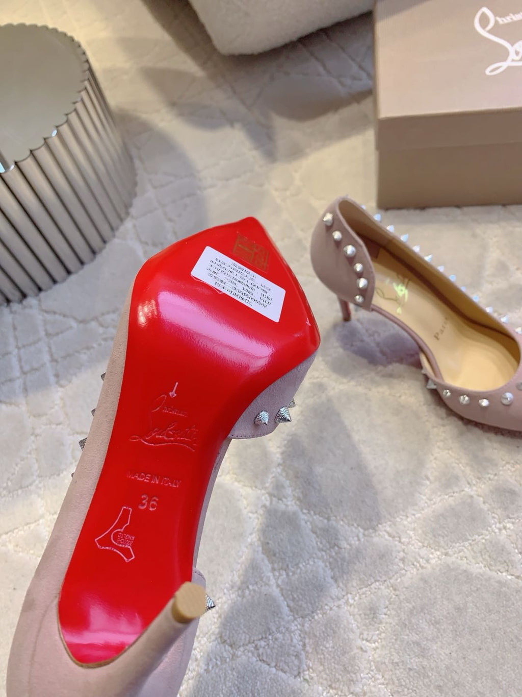 IRIZA PUMPS 85MM IN LIGHT PURPLE SUEDE SILVER SPIKES