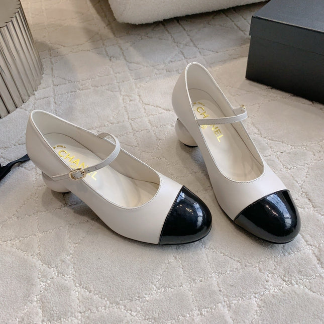 CC PEARL HIGH HEELS IN WHITE CALFSKIN