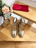 VALENTINO 26S WEDGE SHOES IN PALE GOLD CALFSKIN
