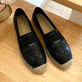 GRANVILLE ESPADRILLE BLACK QUILTED CANNAGE CALFSKIN