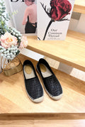 FENDI 26S ESPADRILLE LOAFERS IN BLACK CANVAS STYLE 5
