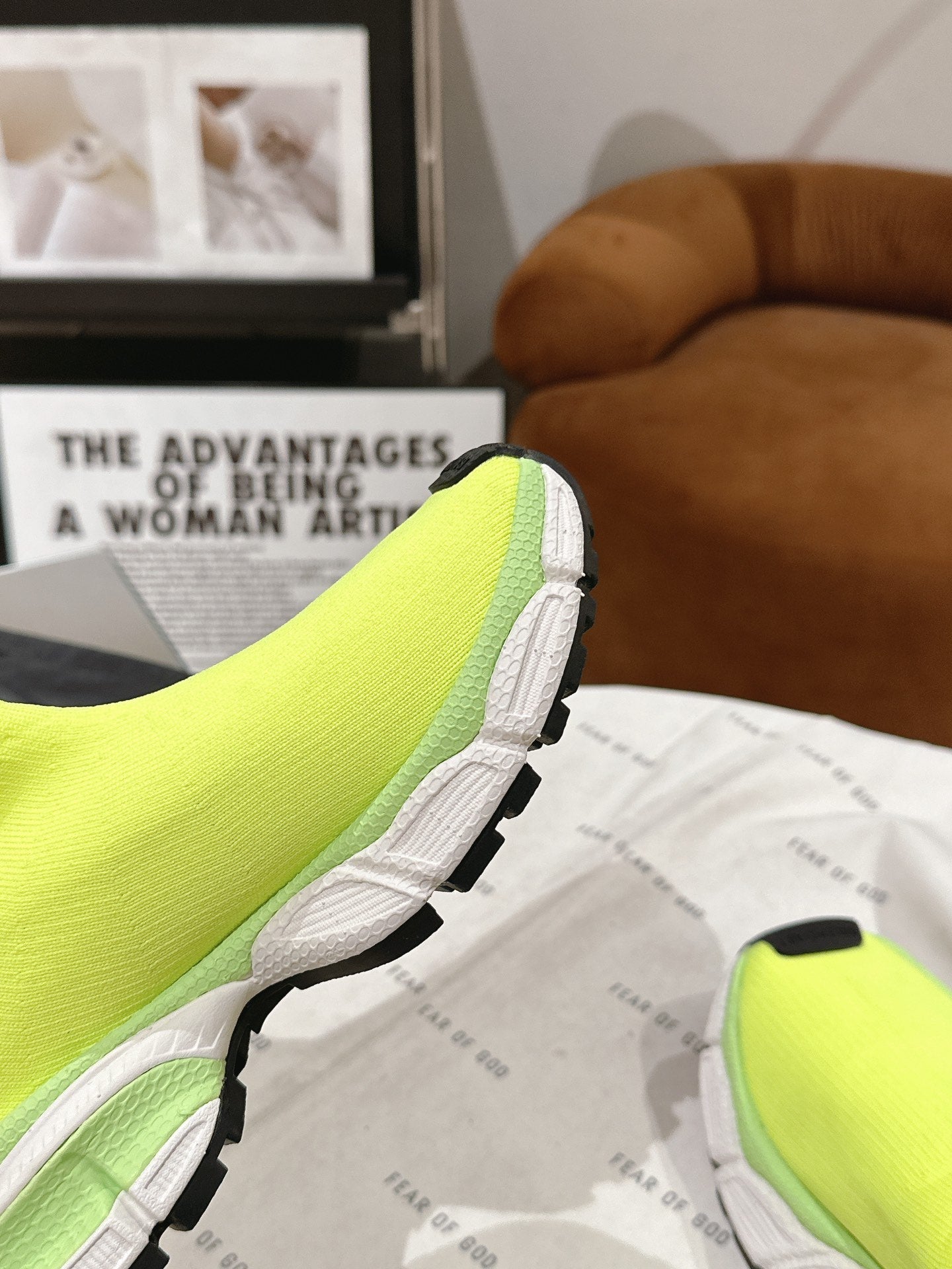 BALENCIAGA 25S SPEED TRAINER SNEAKERS 55 MM IN LIGHT LEMON YELLOW KNIT