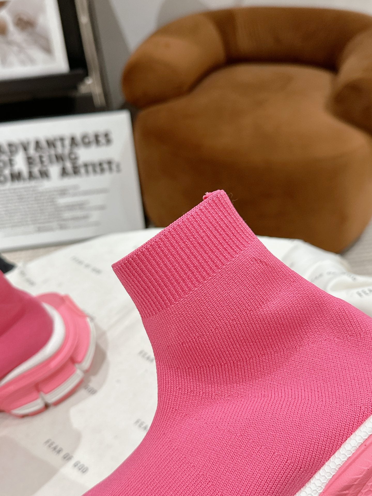 BALENCIAGA 25S SPEED TRAINER SNEAKERS 55 MM IN PINK KNIT