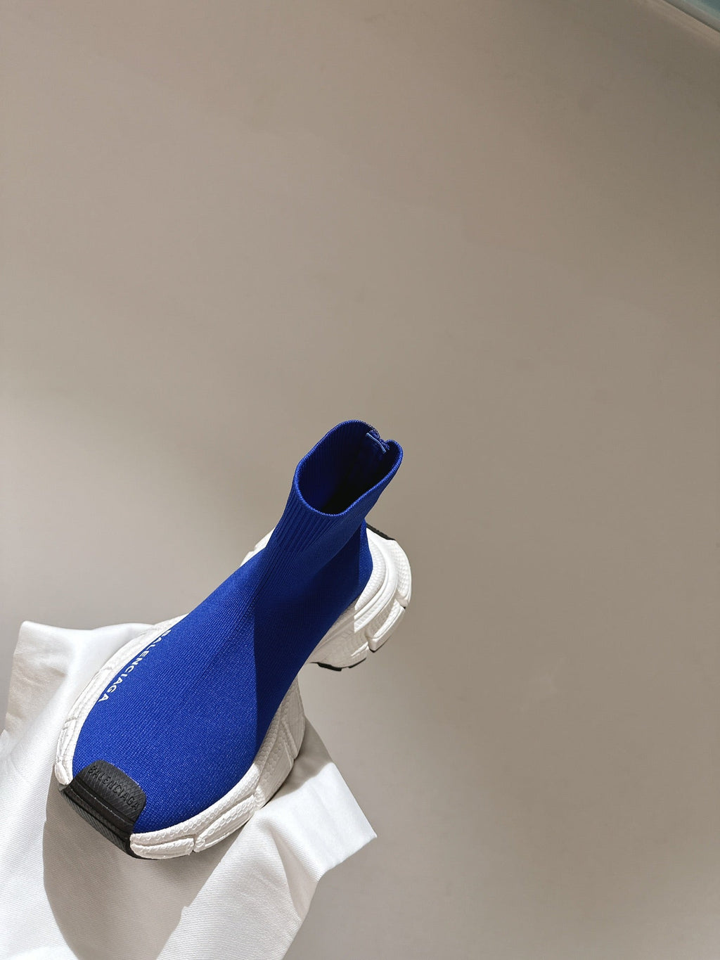 BALENCIAGA 25S SPEED TRAINER SNEAKERS 55 MM IN BLUE KNIT