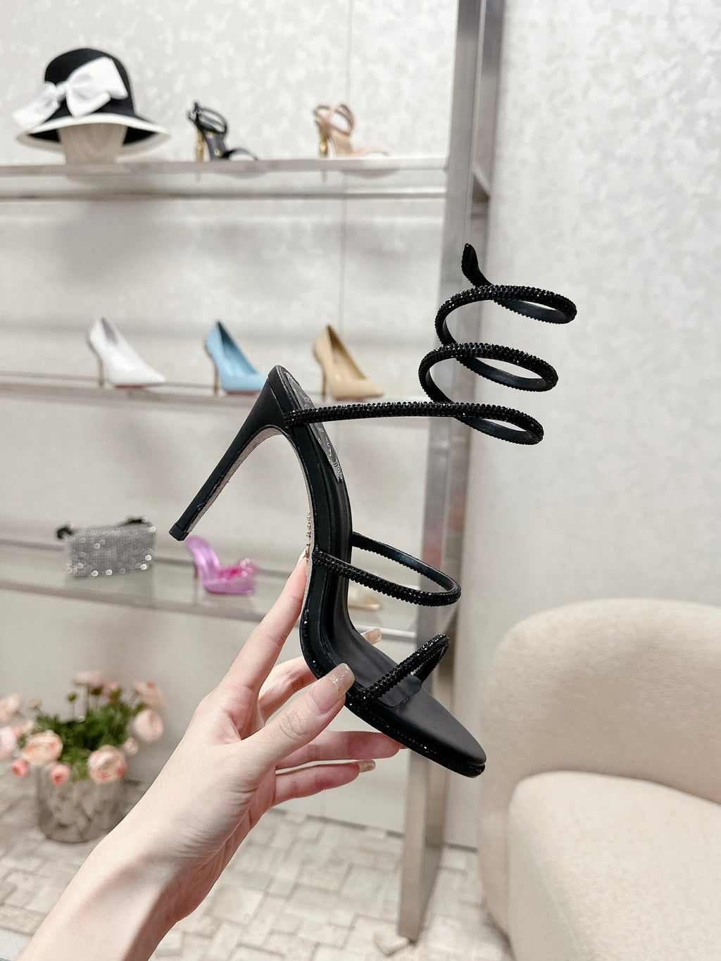 FLORIANE SANDAL 75 MM IN BLACK
