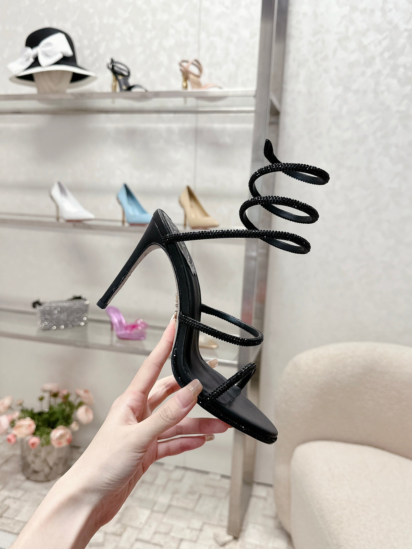 FLORIANE SANDAL 75 MM IN BLACK
