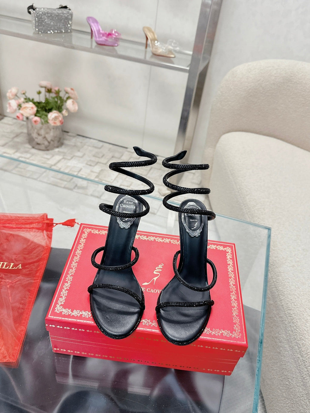 FLORIANE SANDAL 75 MM IN BLACK
