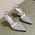 FENDI SEQUINS HIGH-HEELED SLINGBACK 85MM SILVER