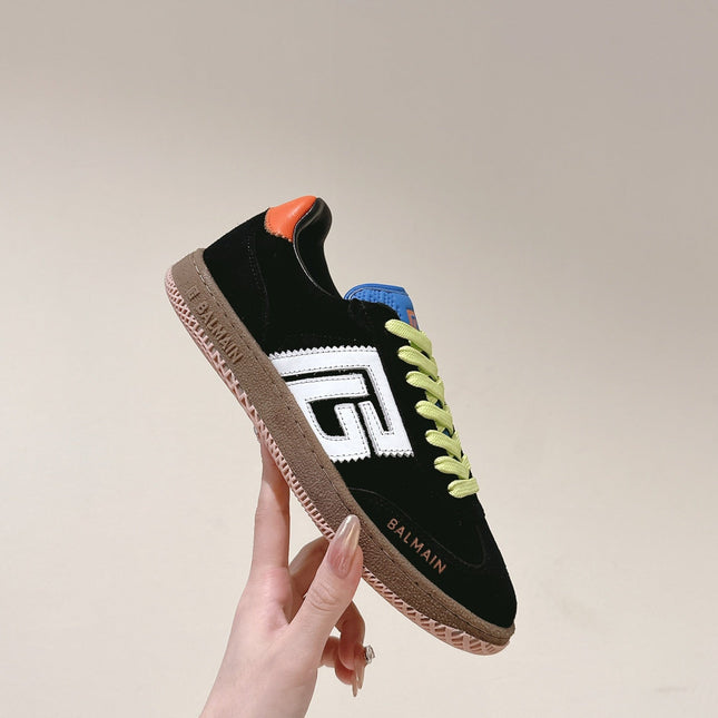BALMAIN 26S SNEAKERS IN BLACK SUEDE