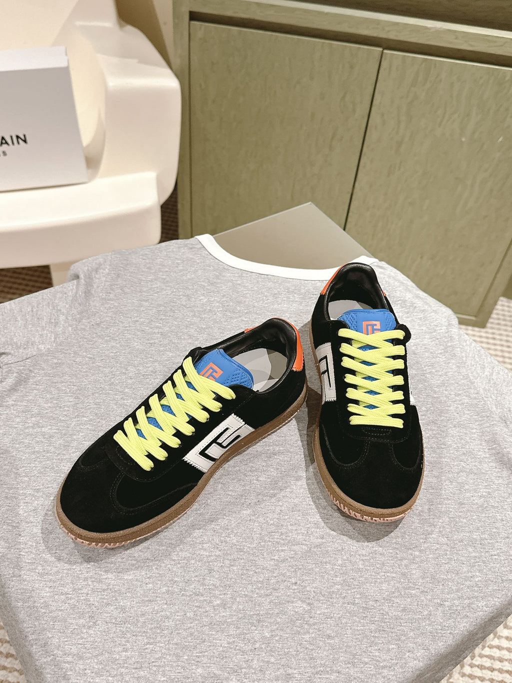 BALMAIN 26S SNEAKERS IN BLACK SUEDE