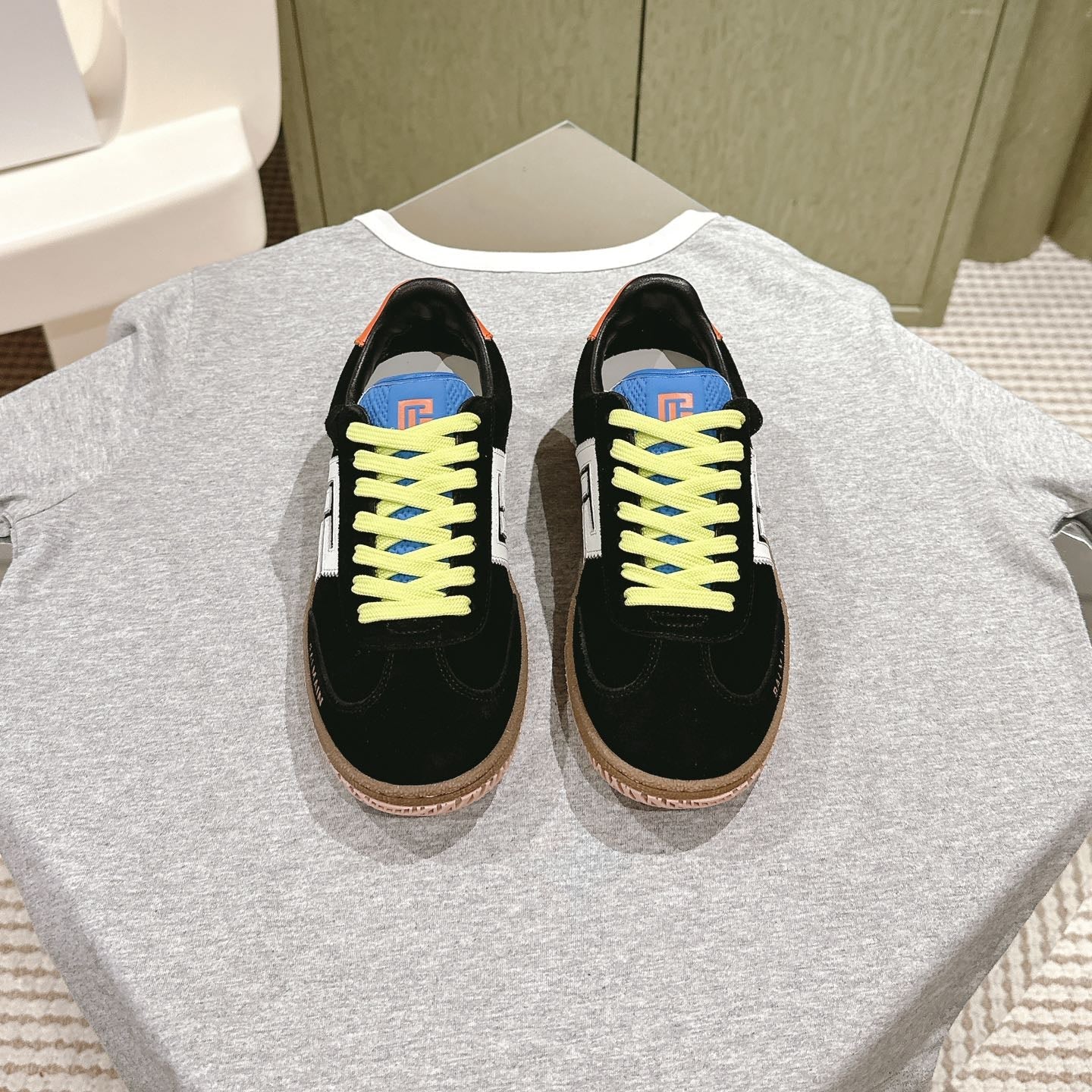 BALMAIN 26S SNEAKERS IN BLACK SUEDE